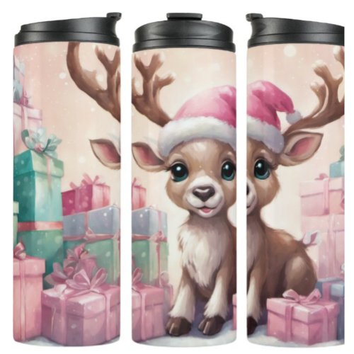 Adorable Reindeer Thermal Tumbler