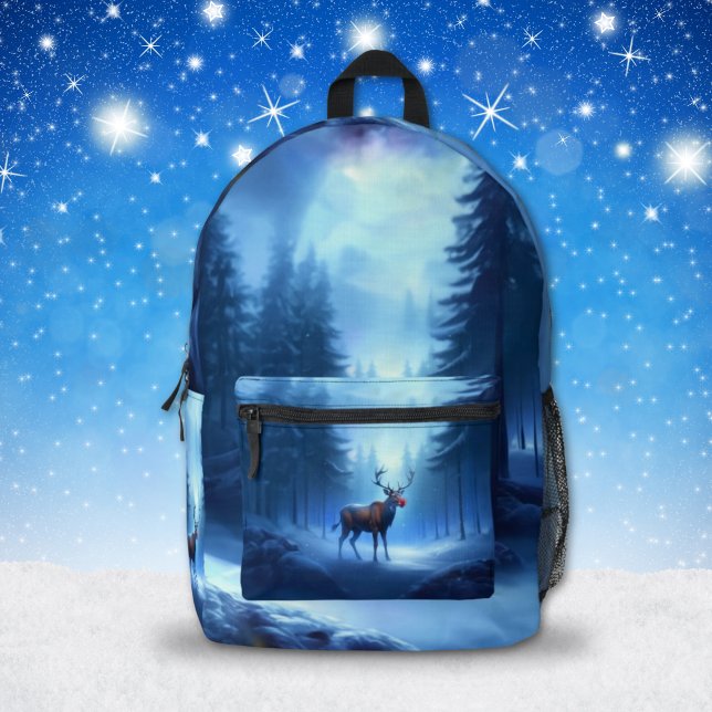 Adorable Reindeer Winter Wonderland Holiday  Printed Backpack (Creator Uploaded)