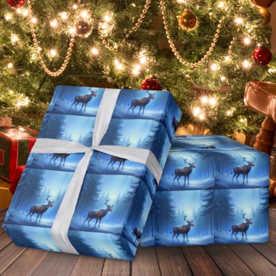 Adorable Reindeer Winter Wonderland Holiday Wrapping Paper
