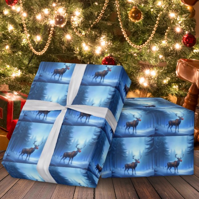Adorable Reindeer Winter Wonderland Holiday Wrapping Paper (Creator Uploaded)