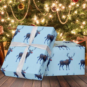 Adorable Reindeer Winter Wonderland Holiday Wrapping Paper