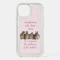 Adorable Religious Pink Dot Brown Bunnies Cuddling