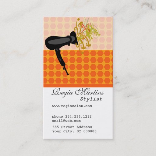 Customizable Retro Beauty Salon Stylist Business Cards