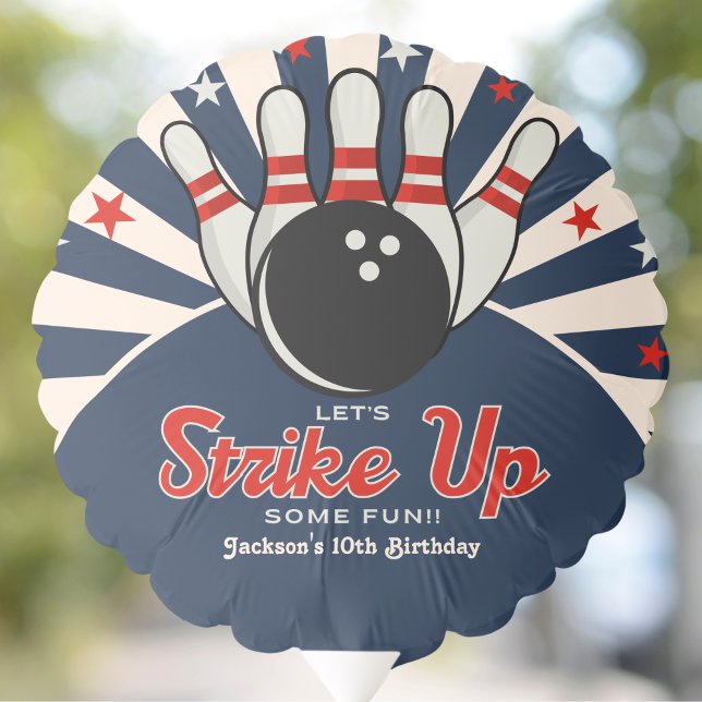 Adorable Retro Bowling Party for Kids Balloon (Creator Uploaded)