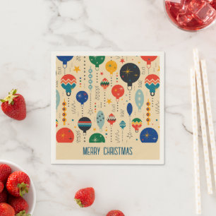 Adorable retro pattern Ornaments Merry Christmas Napkins