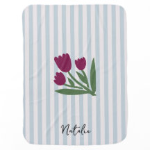 Adorable retro striped pattern with floral l Girl