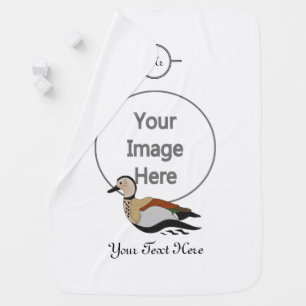 Adorable Ringed Teal Duck Swimming Baby Blanket