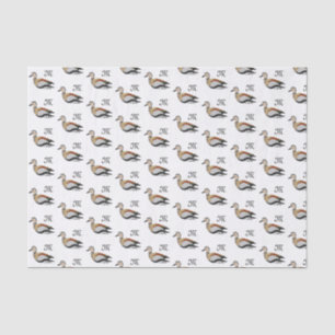 Adorable Ringed Teal Duck Swimming Tissue Paper