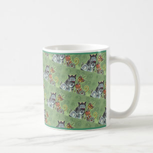ADORABLE ROBOT BULLDOG AND FELINE FRIEND Funny Pet Coffee Mug