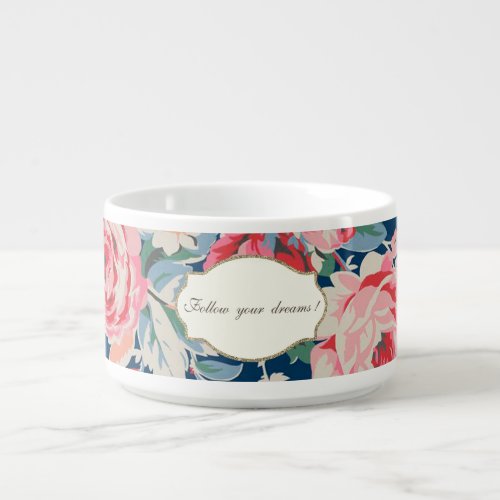 Adorable  Romantic Flowers _Motivational Message Bowl