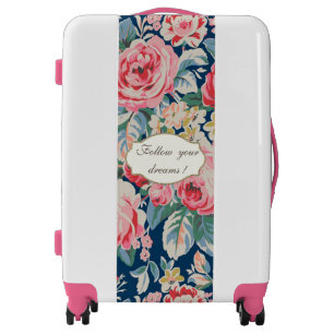 Adorable  Romantic Flowers -Motivational Message Luggage