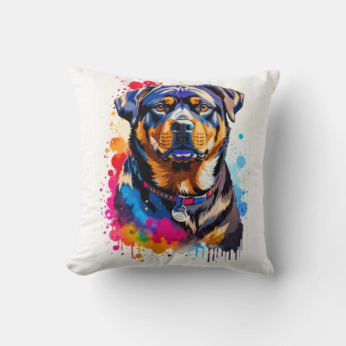 Adorable Rottweiler Throw Pillow