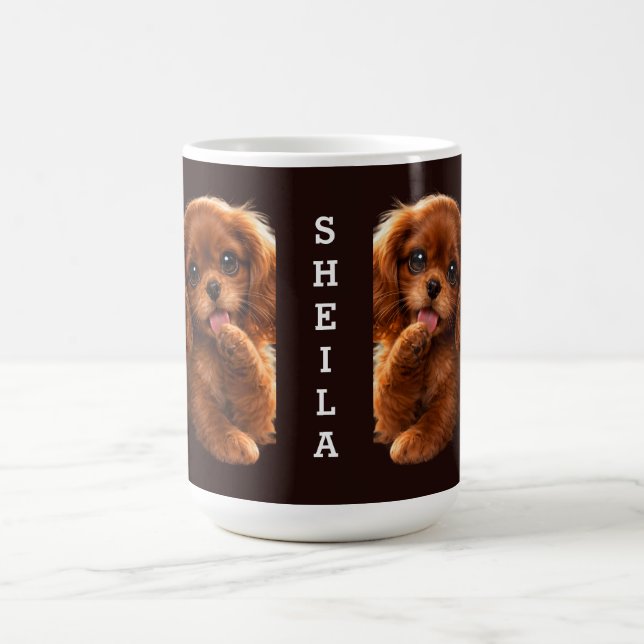 Adorable Ruby Cavalier Spaniel Coffee Mug (Center)