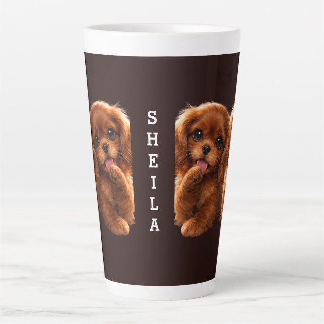 Adorable Ruby Cavalier Spaniel Latte Mug (Front)