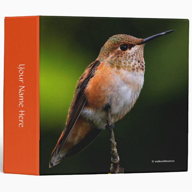 Adorable Rufous Hummingbird on Branch Binder (Front/Spine)