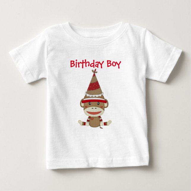 Adorable Rustic Custom Sock Monkey Party Shirt (Front)