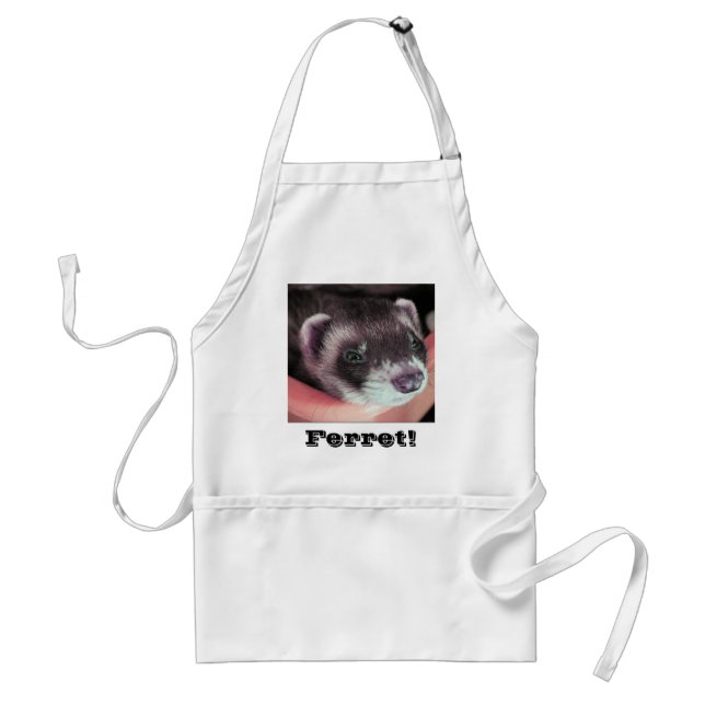 Adorable Sable Ferret Photo Adult Apron (Front)