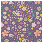 Adorable safari and botanical floral purple pink fabric