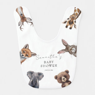 Adorable safari animals baby shower  bib