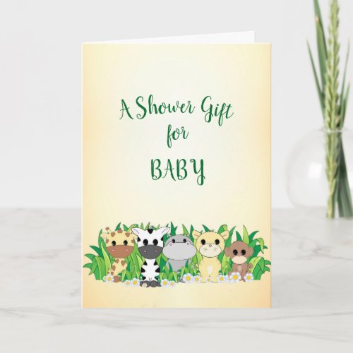 Adorable Safari Animals Baby Shower Card