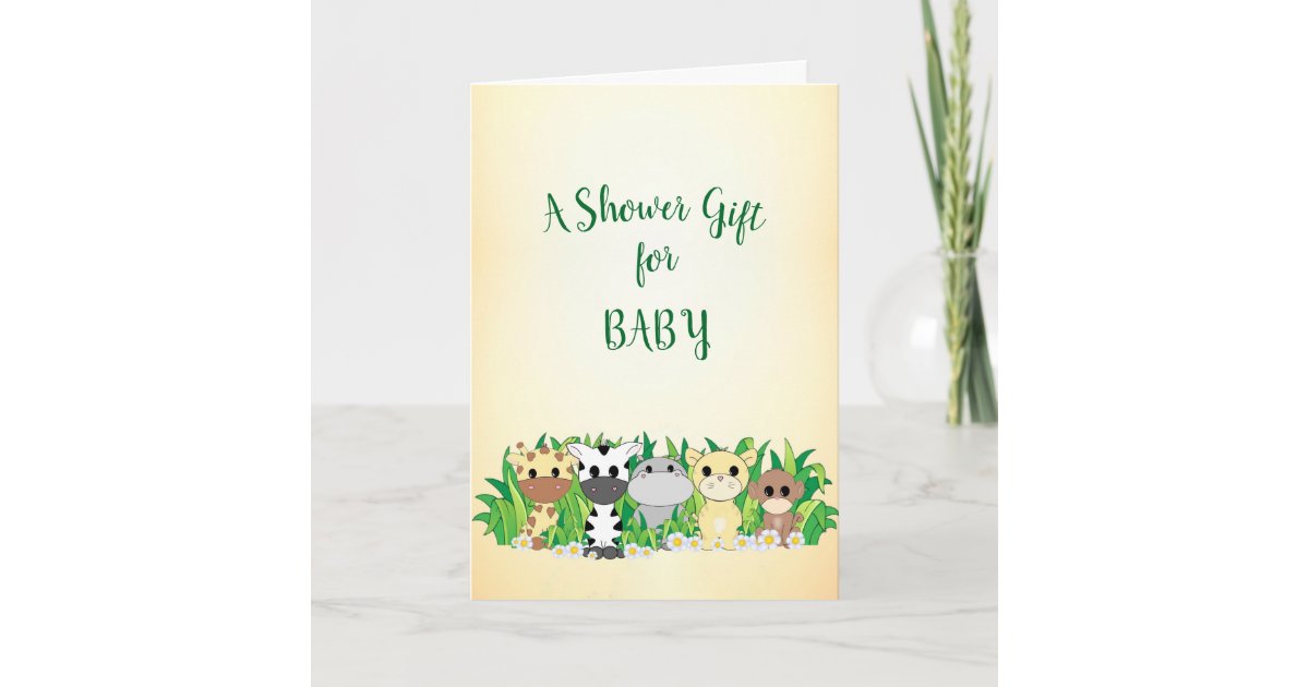 Adorable Safari Animals Baby Shower Card | Zazzle