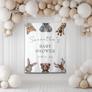 Adorable safari animals baby shower cards and gift tapestry