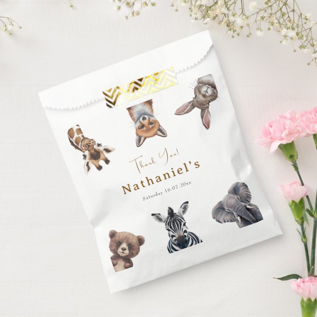 Adorable Safari Forest Animals Birthday  Favor Bag (Sealed)