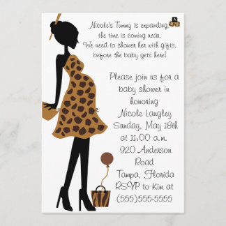Adorable Safari Mom to be Baby Shower Invitation