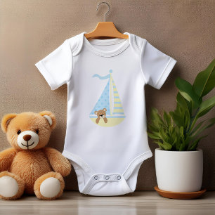 Adorable Sailboat Baby Bear Bodysuit