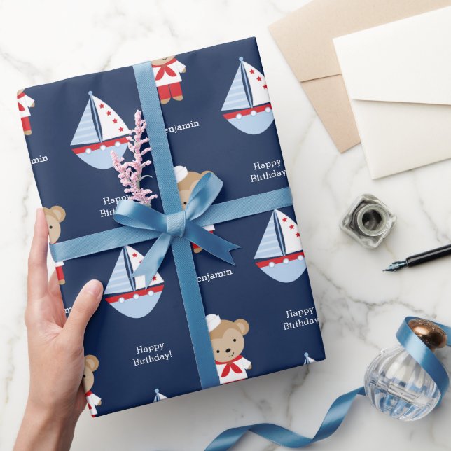 Adorable Sailor Monkey Wrapping Paper (Gifting)