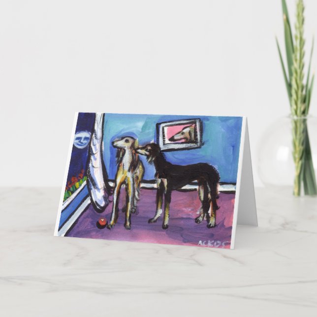 Adorable Saluki moon design Card (Front)