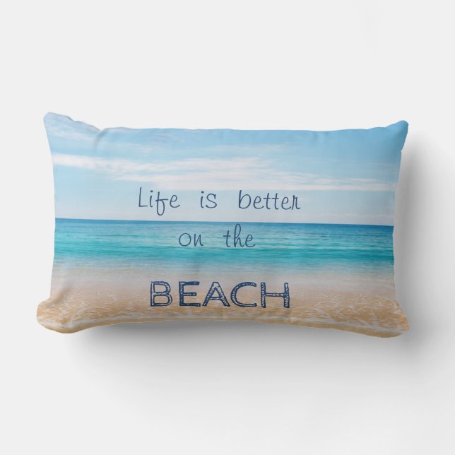 Adorable Sand,Sea,Sky,Beach Lumbar Pillow (Front)