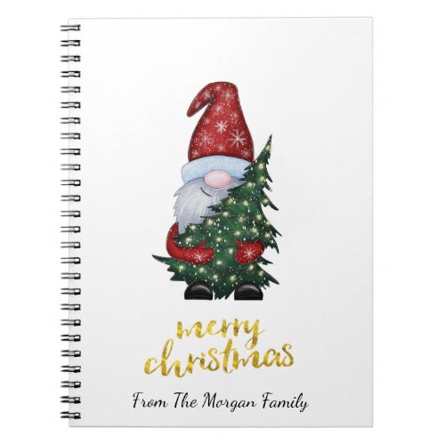 Adorable Santa Claus Pine Tree Christmas Notebook