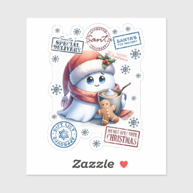 Adorable Santa Delivery Christmas Sticker (Sheet)