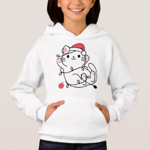 Adorable Santa Kitty Cat Christmas Hoodie