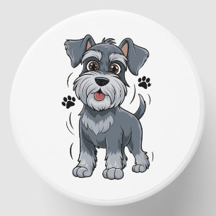 Adorable Schnauzer Pup Illustration With Big Eyes Mini Candle Favors