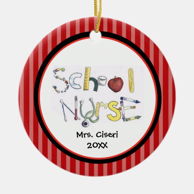 Adorable School Nurse Ornament (Front)