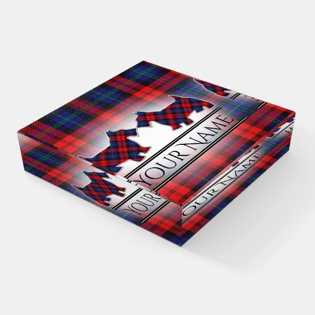 Adorable Scotties Clan MacLachlan Tartan Paperweight (Angled)