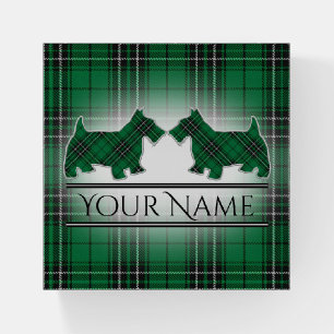 Adorable Scotties Clan MacLean Hunting Tartan Paperweight