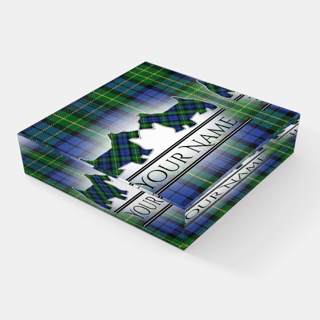 Adorable Scotties House of Gordon Clan Tartan Paperweight (Angled)