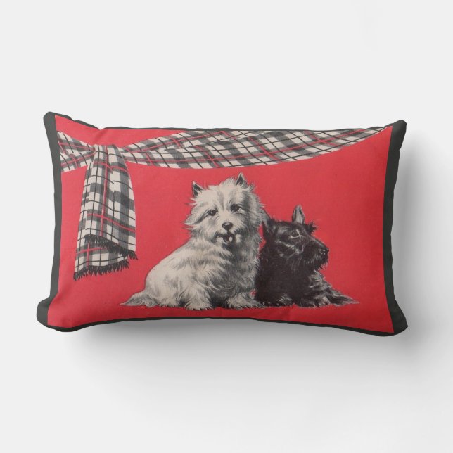 adorable Scottish terriers print Lumbar Pillow (Front)
