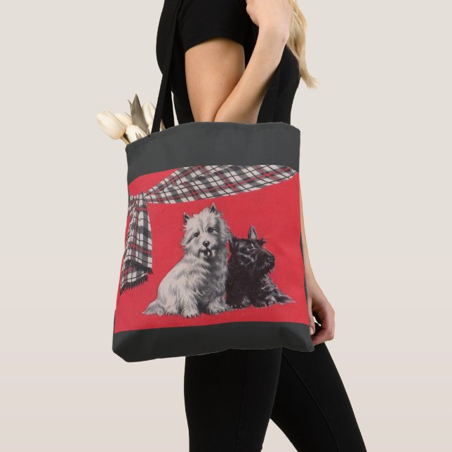 adorable Scottish terriers print Tote Bag (Close Up)