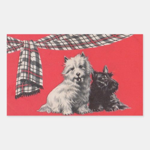 adorable Scottish terriers Rectangular Sticker