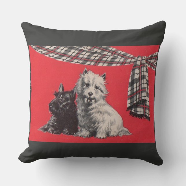 adorable Scottish terriers Throw Pillow (Front)
