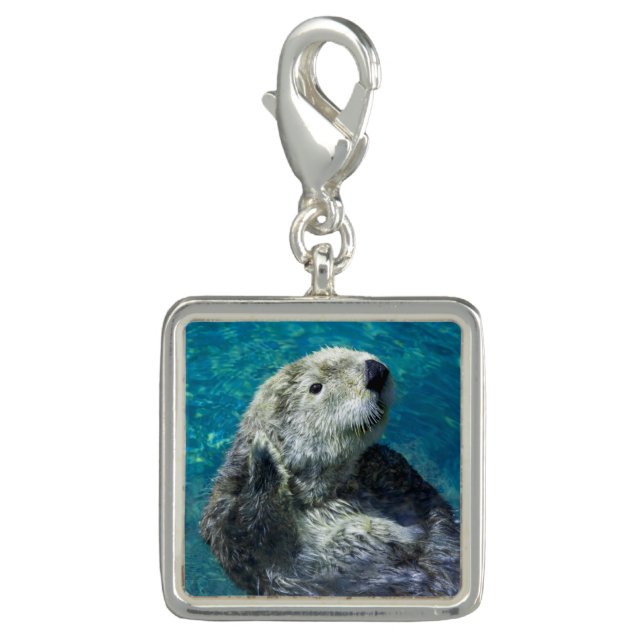 Adorable Sea Otter Cute Blue Water Charm (Front)
