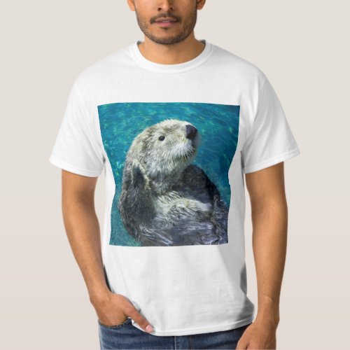 Adorable Sea Otter Cute Blue Water T_Shirt