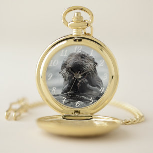 Adorable Sea Otter Pocket Watch