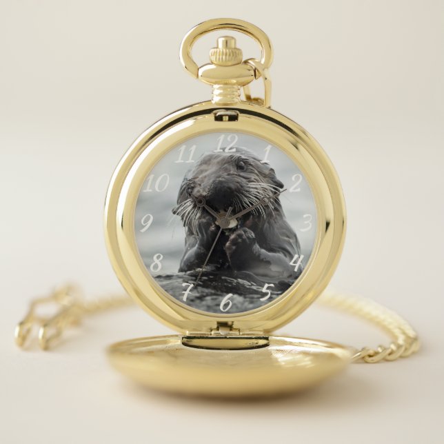 Adorable Sea Otter Pocket Watch (Inside)