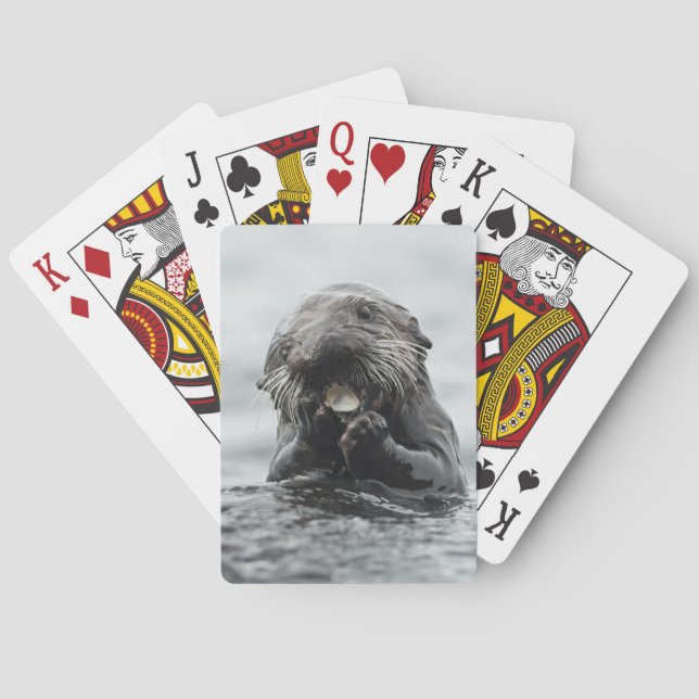 Adorable Sea Otter Poker Cards (Back)