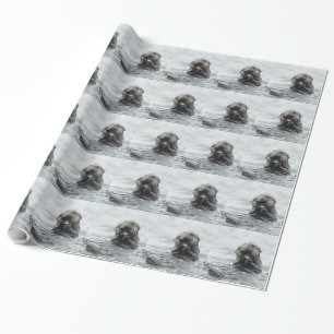 Adorable Sea Otter Wrapping Paper